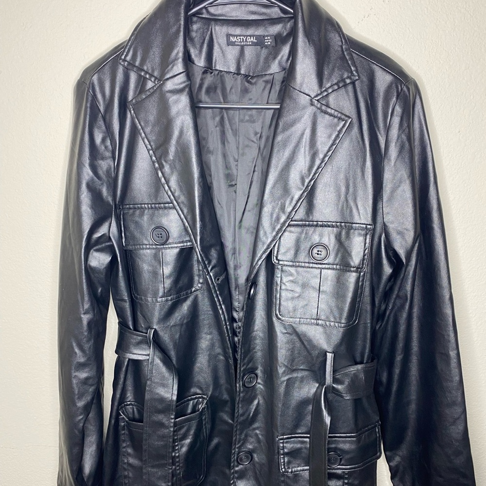 Black Leather Trench Coat
